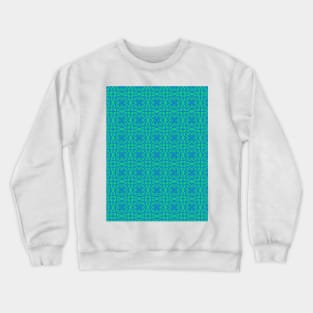 Turquoise Network Pattern Crewneck Sweatshirt